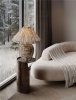 Lampka stołowa nocna ceramiczna tkaninowy abażur boho rustykalna industrialna Luces Exclusivas